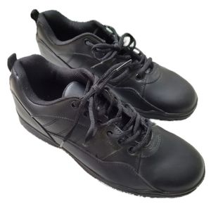 Footholds Black Steel Toe Wide Shoes